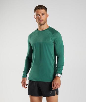 Pánské Long Sleeve Gymshark Apex Seamless Zelene Zelene | CZ 2617YXF